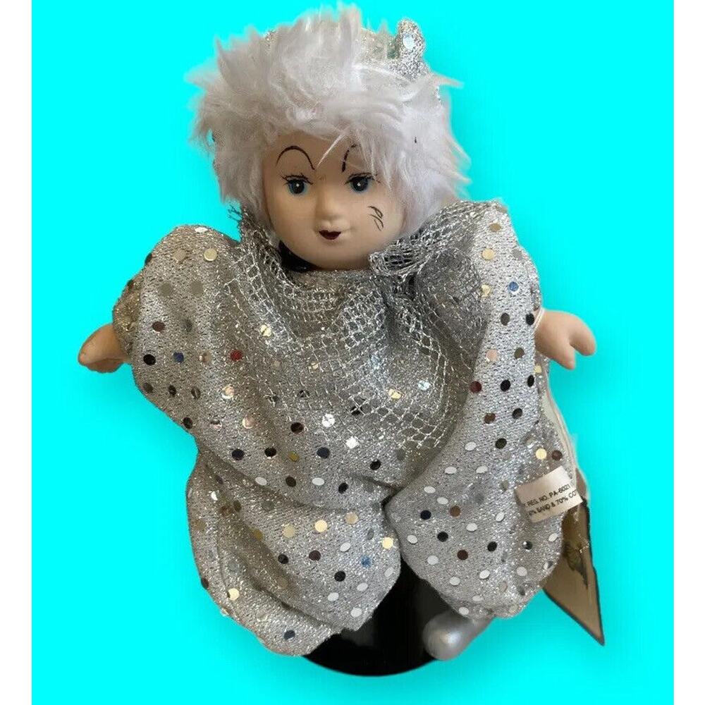 Vtg Classic Treasures Carletta Porcelain Clown Doll Girl Harlequin Silver Jester